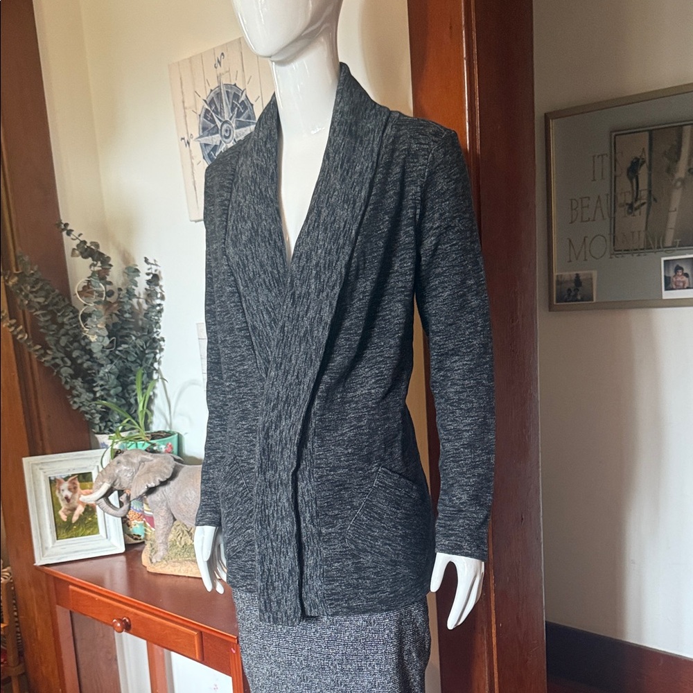 NWT chaps size small heavy super soft Charcoal Gray Open Front Cardigan